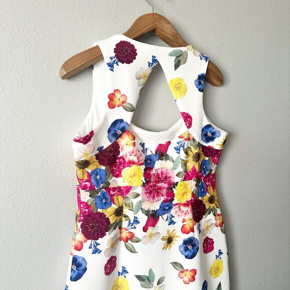 Boston Proper Garden Of Eve Print Square-Neck Scuba Sheath Dress Women’s Size 14 - Picture 10 of 16